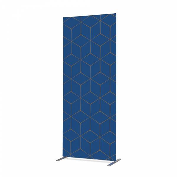 Textile Room Divider Deco 100-200 Double Hexagon Blue-Brown ECO print material