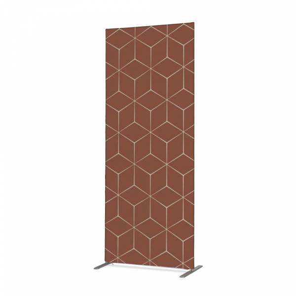 Textile Room Divider Deco 100-200 Double Hexagon Rust