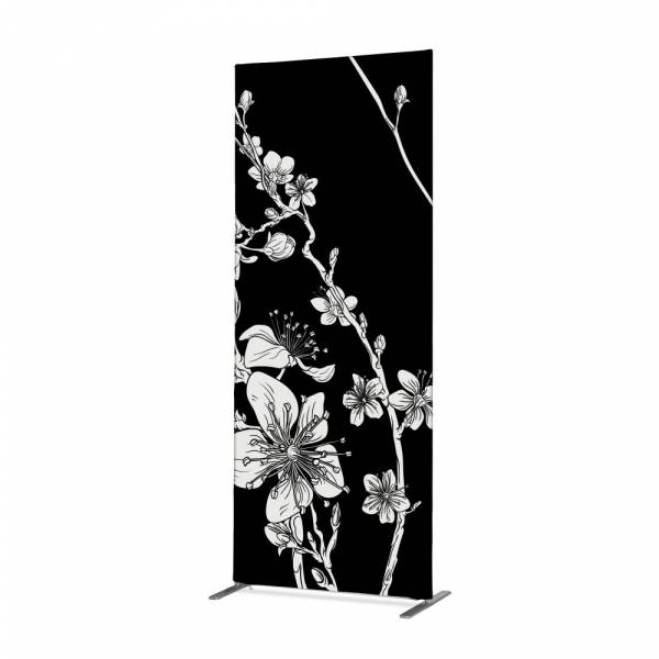 Textile Room Divider Deco 85-200 Double Abstract Japanese Cherry Blossom Black ECO print material
