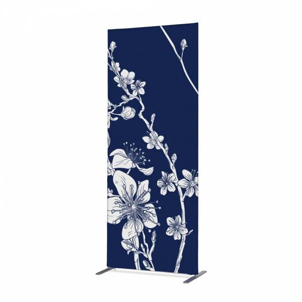 Textile Room Divider Deco 85-200 Double Abstract Japanese Cherry Blossom Blue ECO print material