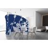 Textile Room Divider Moon Abstract Japanese Cherry Blossom Blue - 14